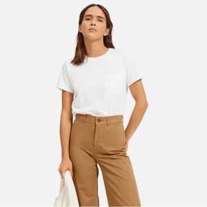 Everlane box-cut tee with pocket (white)